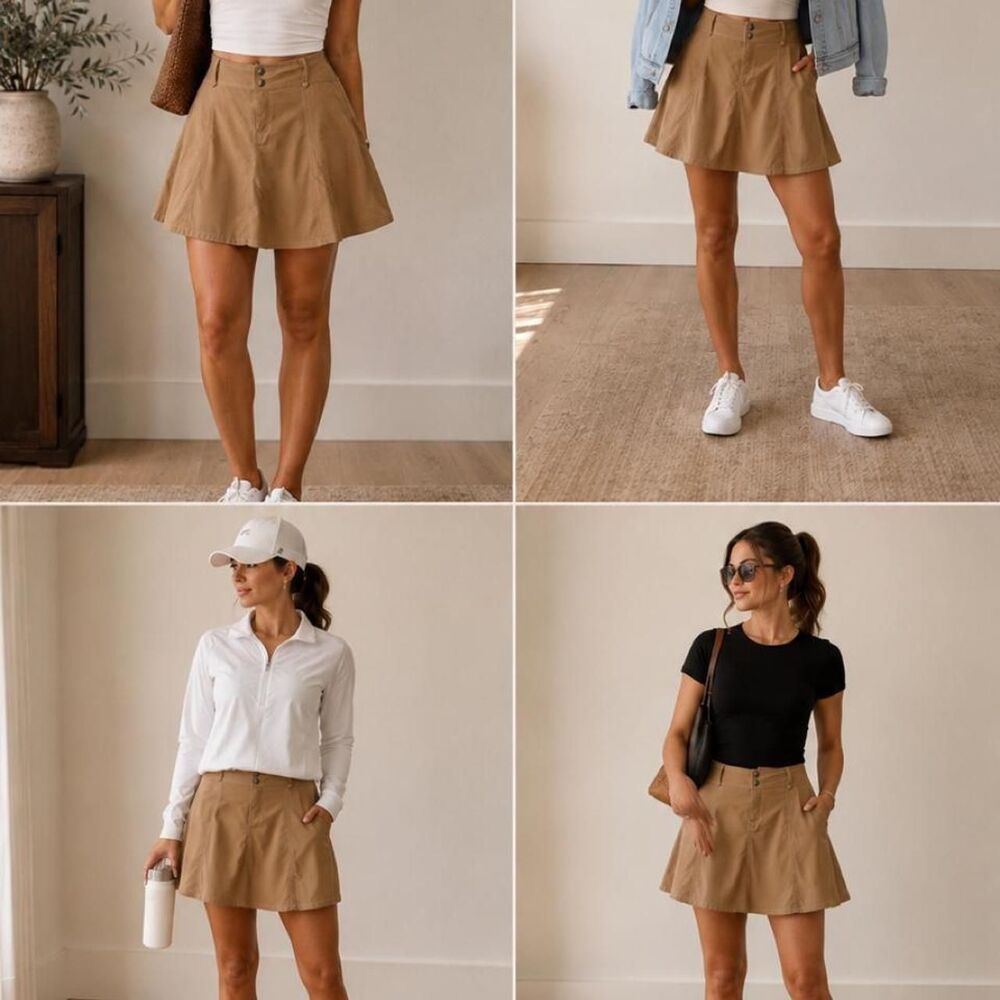 Athleta Women's Tan and Brown Skirt